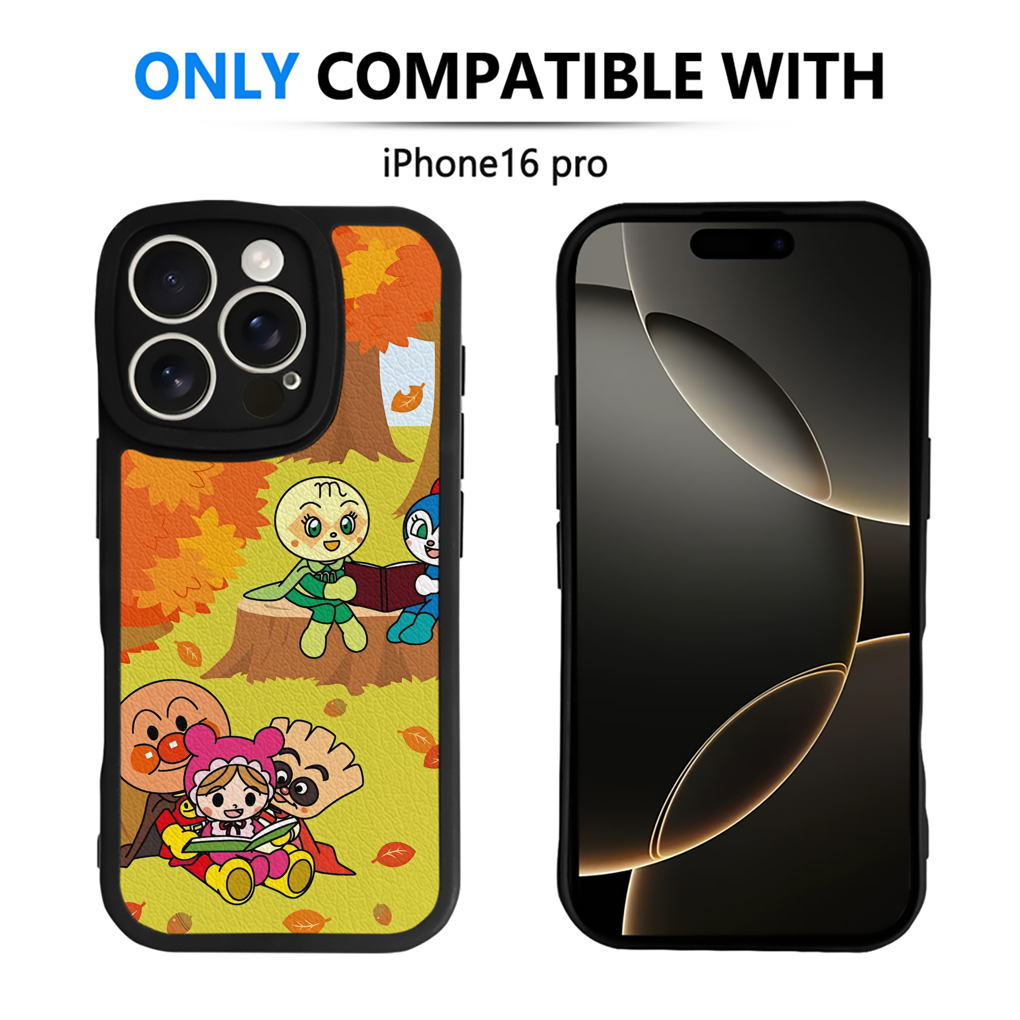（画像用） アンパンマン Anpanman 【iPhone 16シリーズ対応】シリコンスマホケース（レザー調） 材質：シリコン